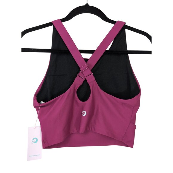 IUGA Bikini Swim Top Womens S Fuchsia High Neck Cross Back Swim Beach Paddle - Picture 4 of 10